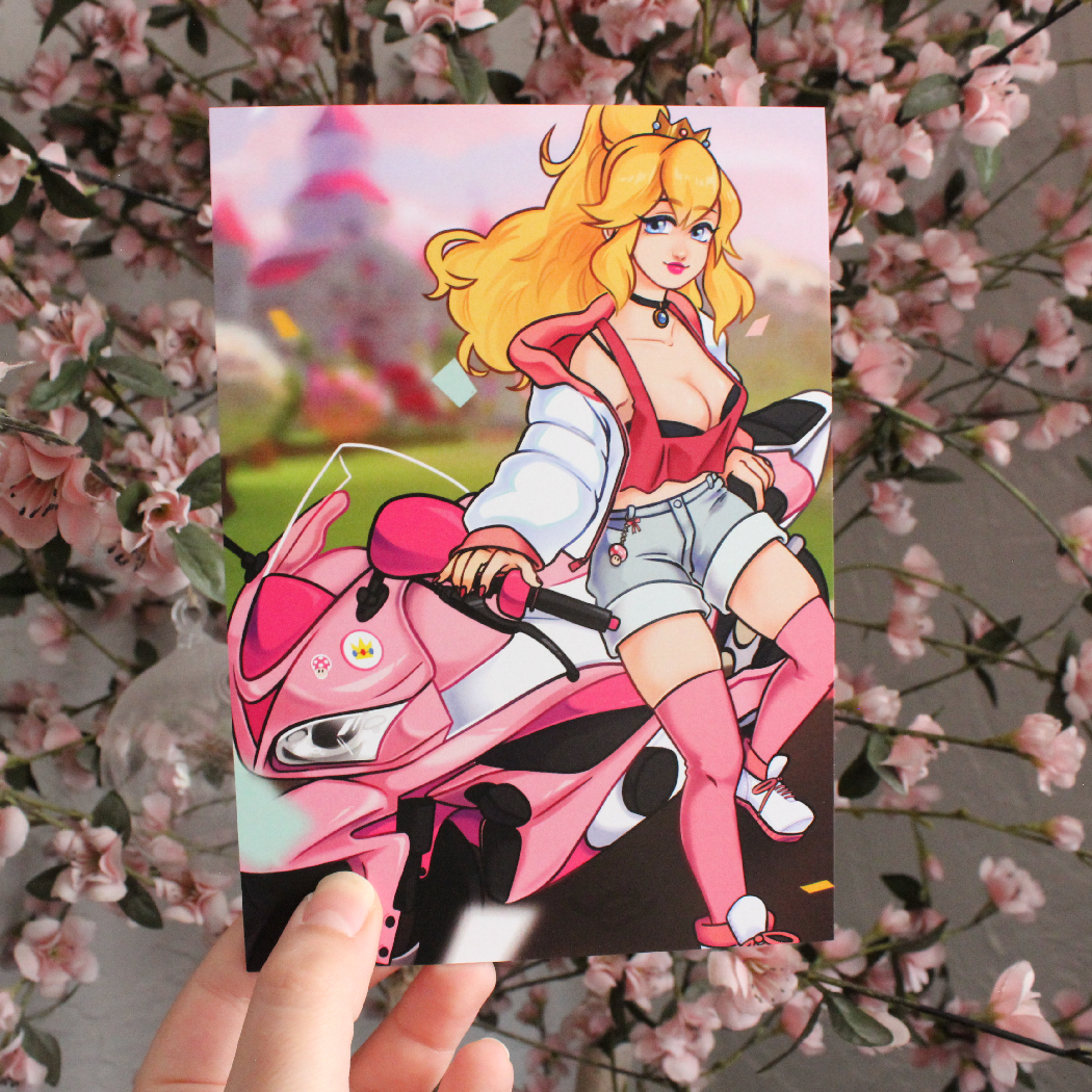 Biker Peach Print