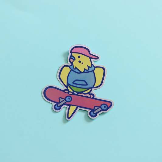 Skater Bird Vinyl Sticker