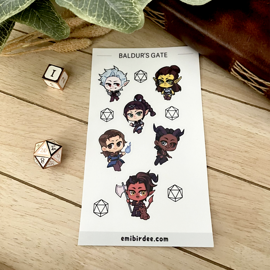 Baldur's Gate 3 Vinyl Sticker Sheet