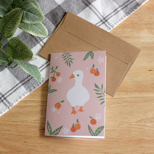 Orange Goose Greeting Card