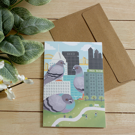 PGH Pigeons Greeting Card