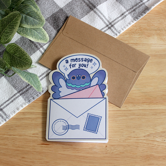 Pigeon Message Greeting Card