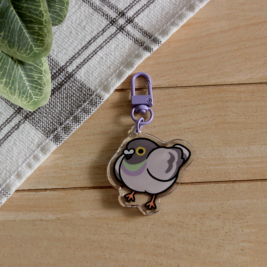 Sitting Pigeon Keychain