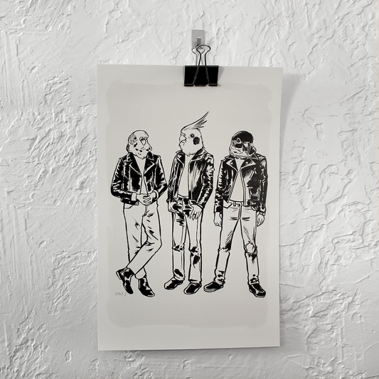 Biker Birds Print