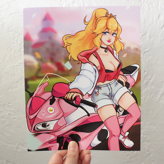 Biker Peach Print