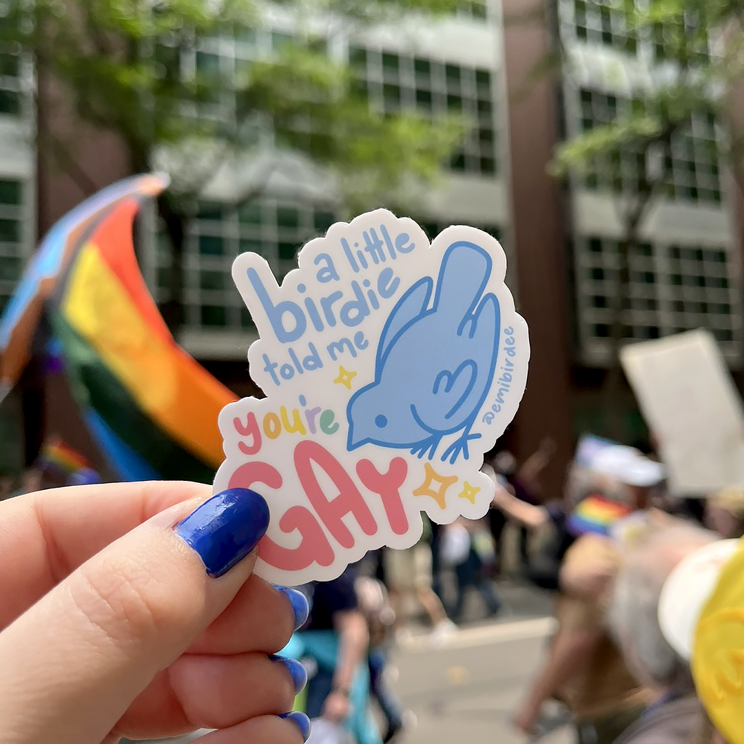 Gay Little Birdie Vinyl Sticker