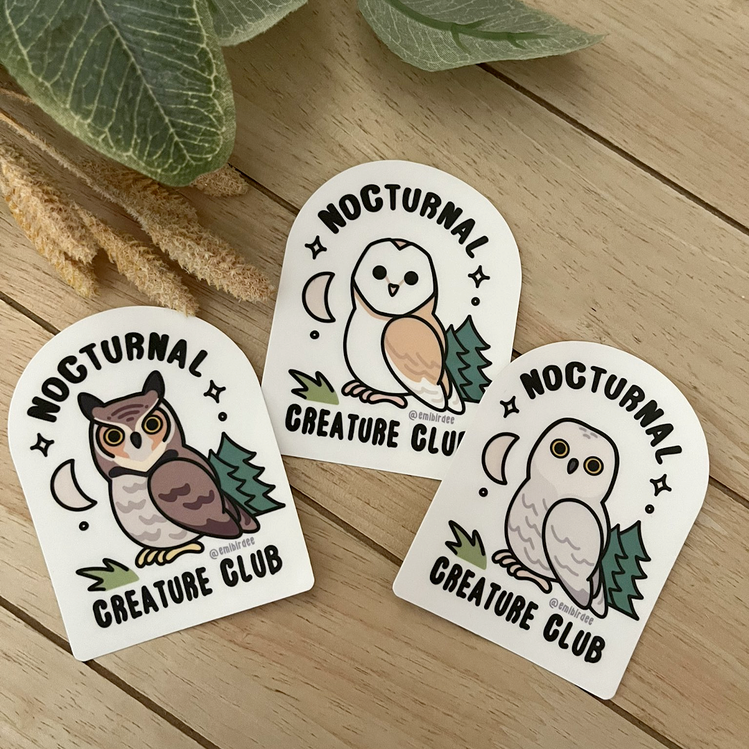 Nocturnal Owl Vinyl Sticker