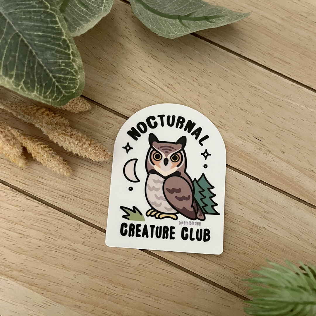 Nocturnal Owl Vinyl Sticker