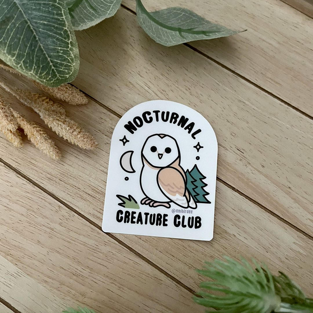 Nocturnal Owl Vinyl Sticker