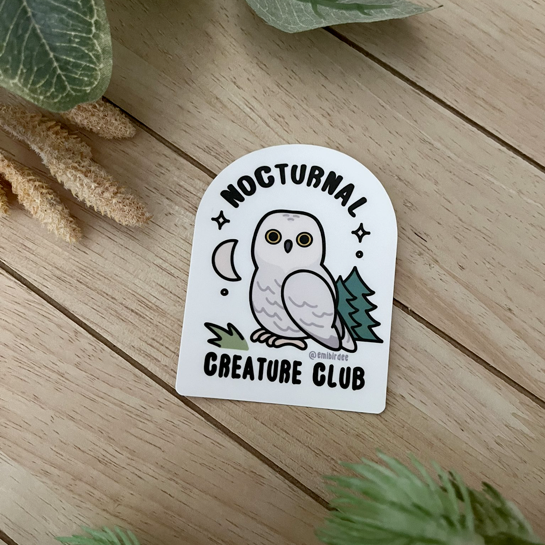 Nocturnal Owl Vinyl Sticker