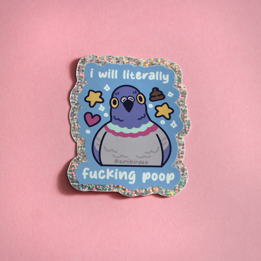 Pigeon Pooping Vinyl Sticker