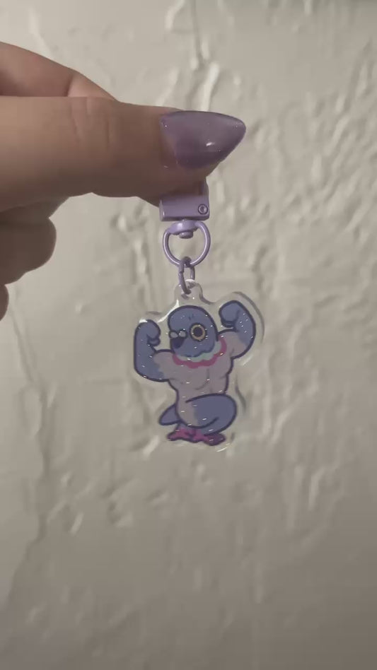 Buff Pigeon Keychain