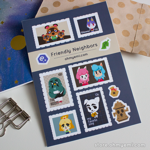 Animal Crossing Stamps Sticker Sheet